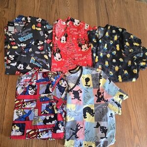 Scrub Top Lot Size Medium DC Comics Looney Tunes Mickey Mouse Minions Nurse